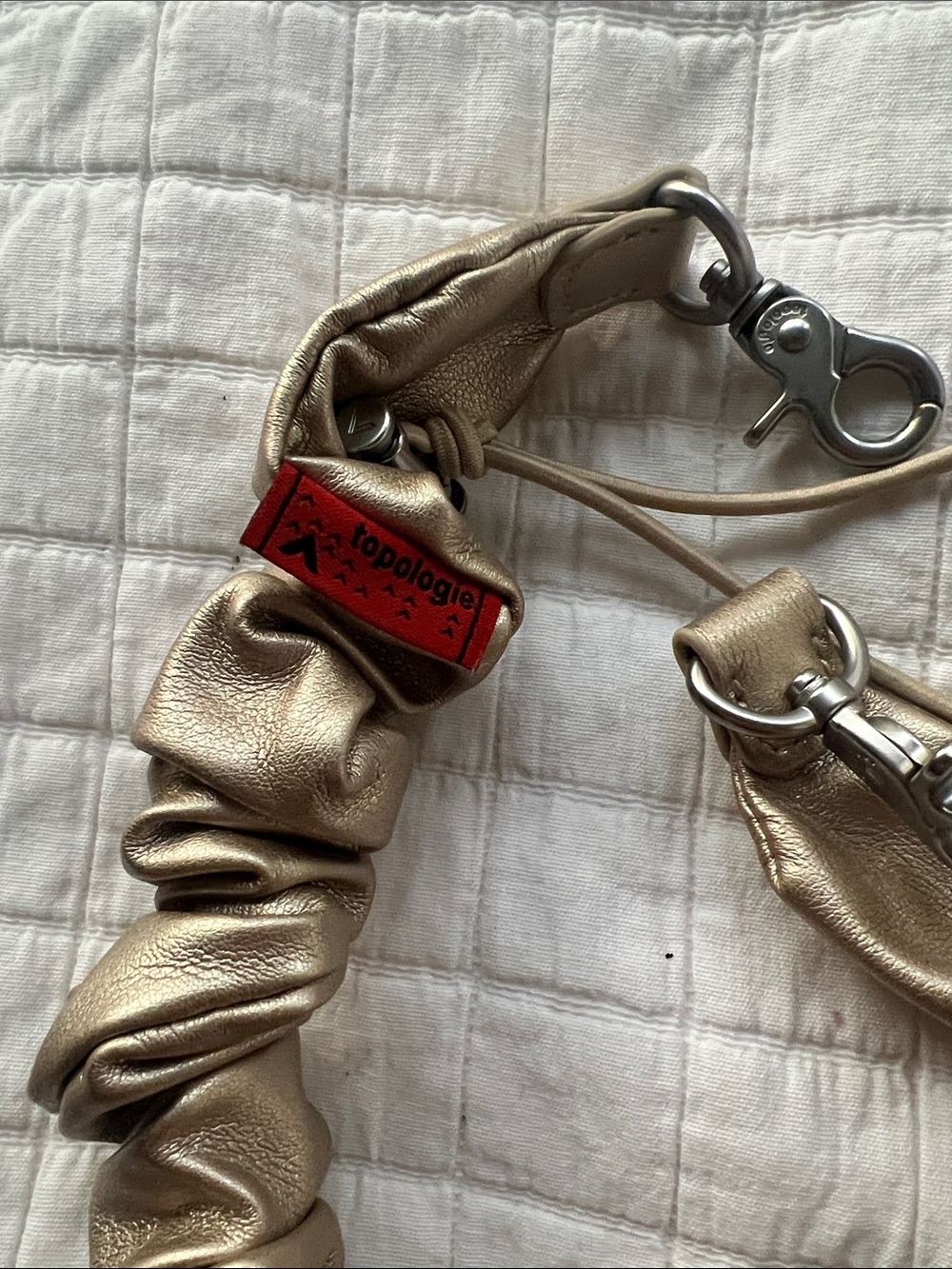 Topologie Gold Synthetic Leather Bungee Wrist Strap - Picture 4 of 4